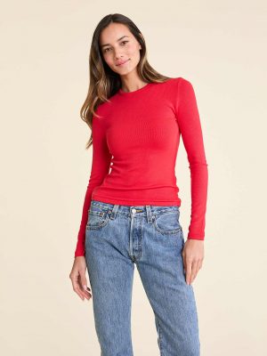 Slinky Rib Shirt Cherry